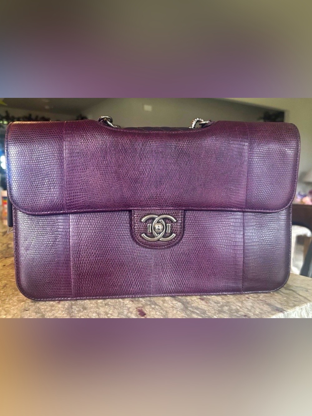 Rare Piece of CHANEL Craftsmanship — Prune Lizard Perfect Edge Flap